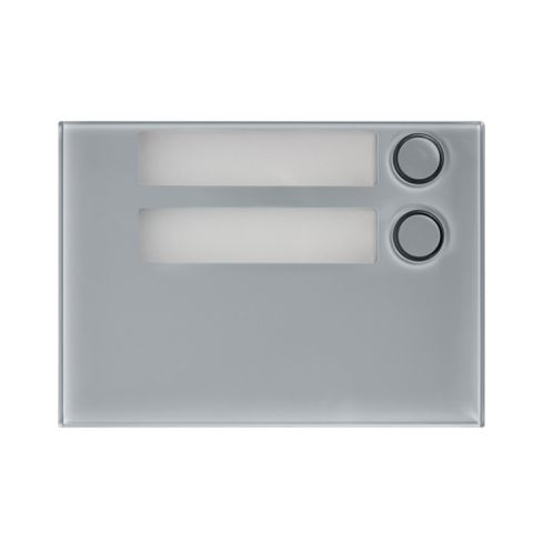 Alpha Frontplatte mit 2 Tasten in 1 Reihe in grau