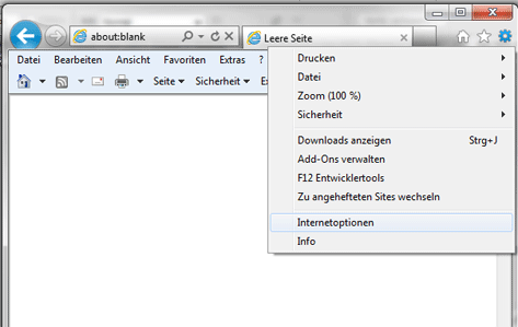 Internet Explorer Extras, Einstellungen